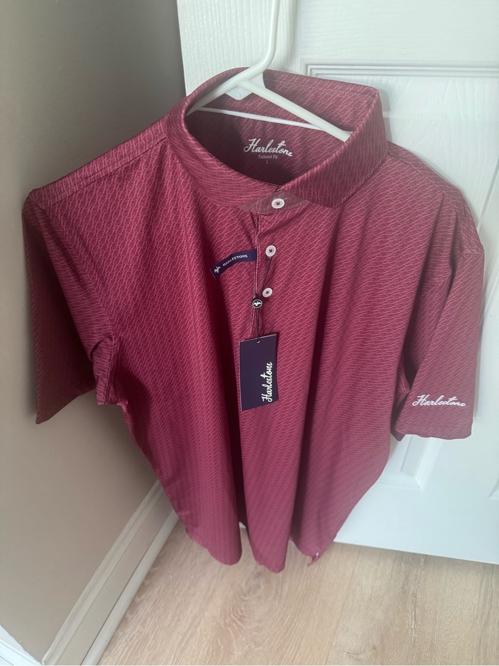 Men’s Wine-Red Harlestons Golf Polo